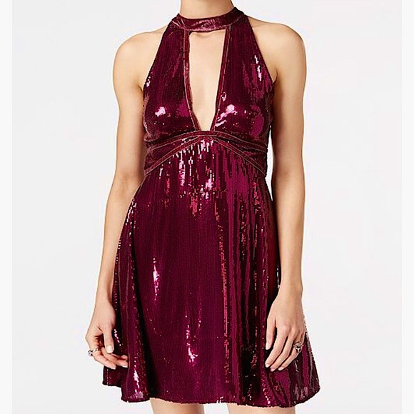 LAST CHANCE—🎀FREE PEOPLE🎀— Glam Sequin Party Mini Dress— Film Noir Slip Dress✨ - Picture 2 of 8